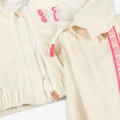 Baby Girls Ivory Velour Tracksuit