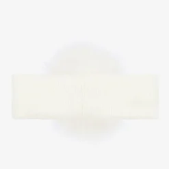 Baby Girls Ivory Wool Knit Pom-Pom Headband