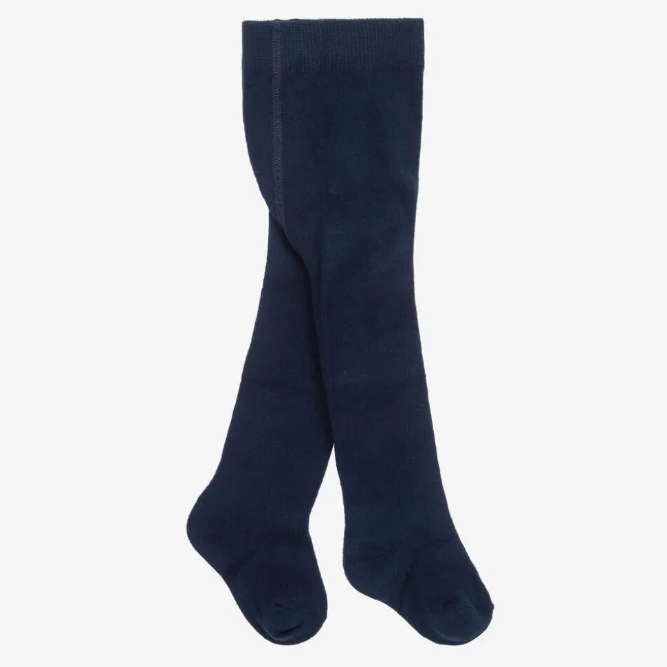 Baby Girls Navy Blue Knitted Tights
