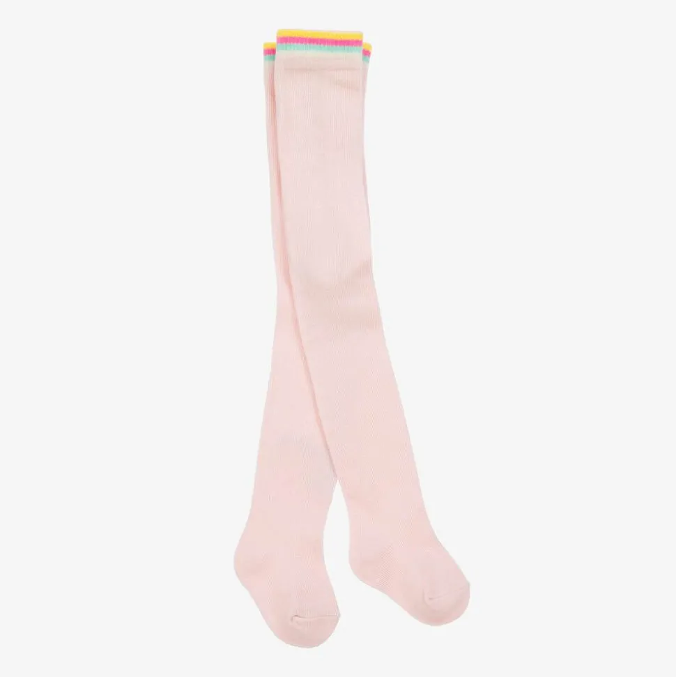 Baby Girls Pale Pink Rainbow Tights