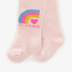Baby Girls Pale Pink Rainbow Tights
