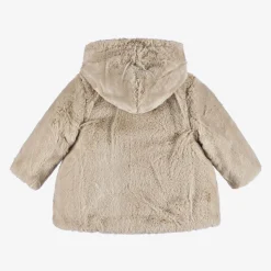 Baby Girls Pink & Beige Reversible Coat
