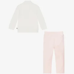 Baby Girls Pink & Ivory Cotton Tracksuit