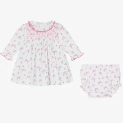 Baby Girls Pink Blooming Bows Pima Cotton Dress
