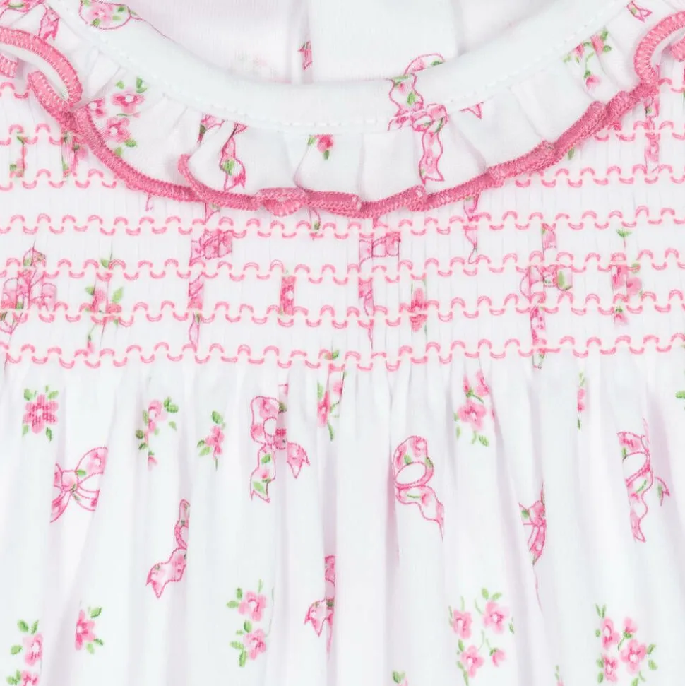Baby Girls Pink Blooming Bows Pima Cotton Dress