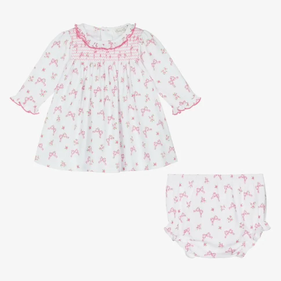 Baby Girls Pink Blooming Bows Pima Cotton Dress