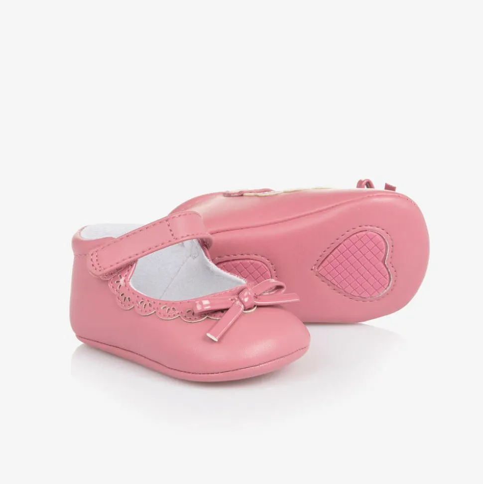Baby Girls Pink Bow Pre-Walker Shoes