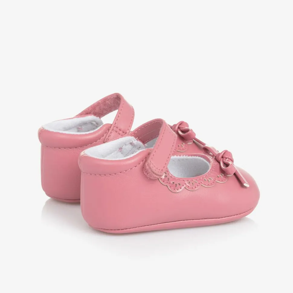 Baby Girls Pink Bow Pre-Walker Shoes