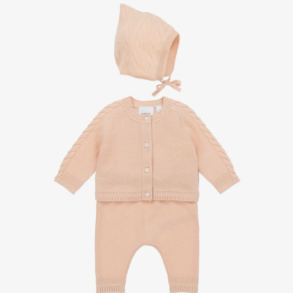 Baby Girls Pink Cashmere Trouser Set