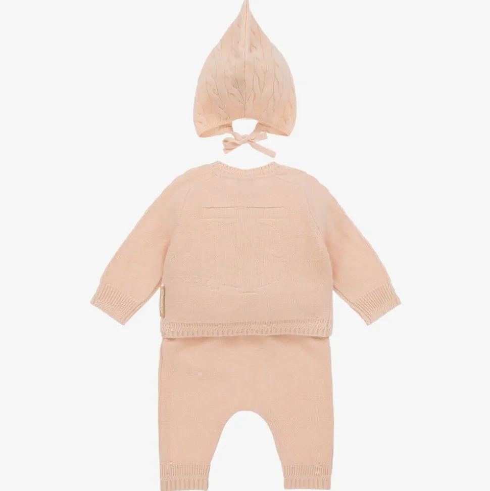 Baby Girls Pink Cashmere Trouser Set