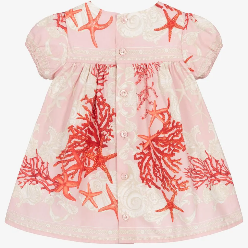 Baby Girls Pink Cotton Barocco Sea Dress