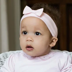 Baby Girls Pink Cotton Bow Headband