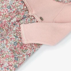 Baby Girls Pink Cotton Floral Dress