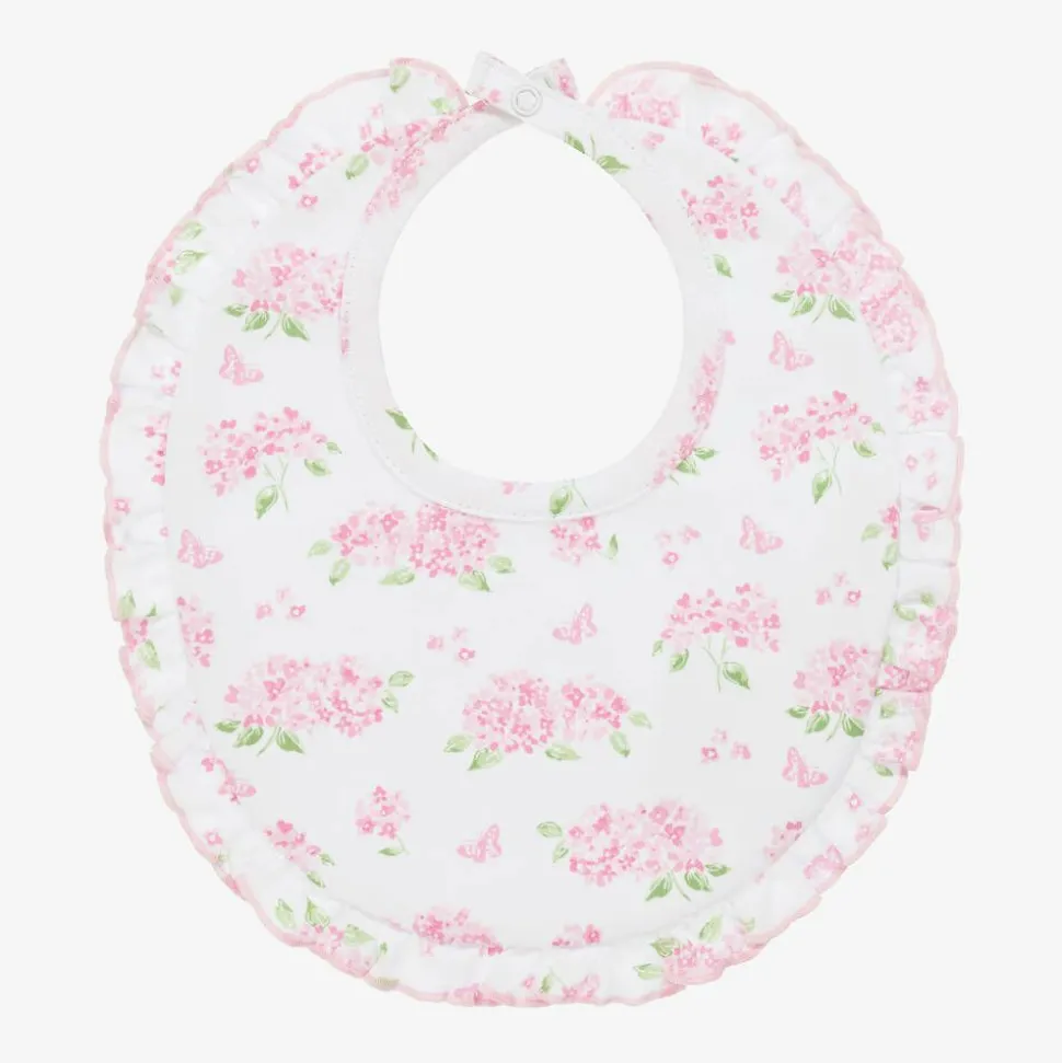 Baby Girls Pink Cotton Heavenly Hydrangeas Bib