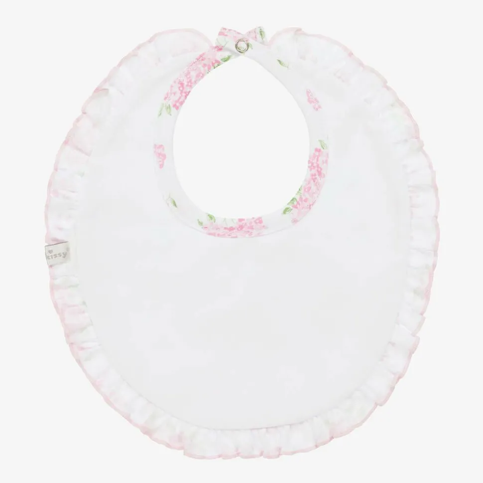 Baby Girls Pink Cotton Heavenly Hydrangeas Bib