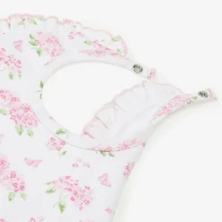 Baby Girls Pink Cotton Heavenly Hydrangeas Bib
