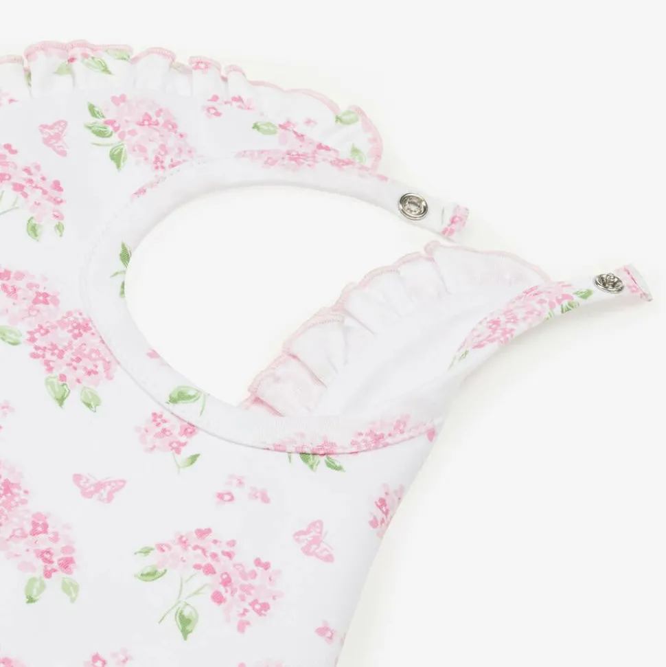 Baby Girls Pink Cotton Heavenly Hydrangeas Bib