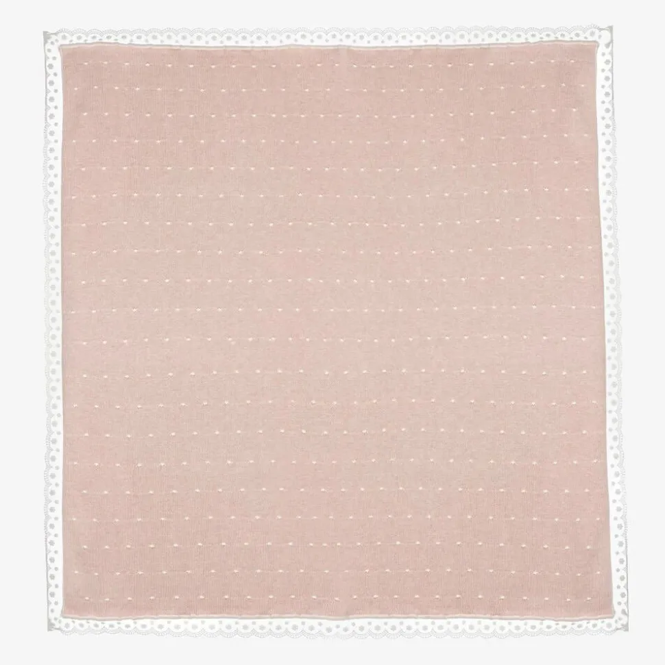 Baby Girls Pink Cotton Knit Shawl (106cm)