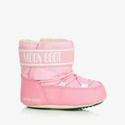 Baby Girls Pink Crib Nylon Snow Boots
