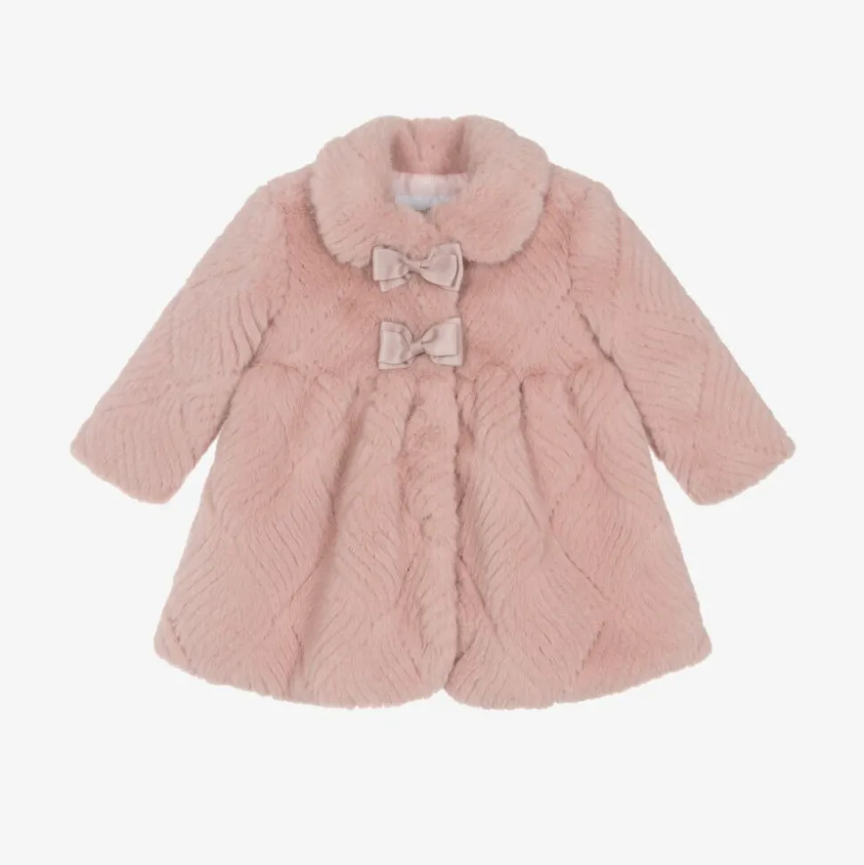 Baby Girls Pink Faux Fur Coat