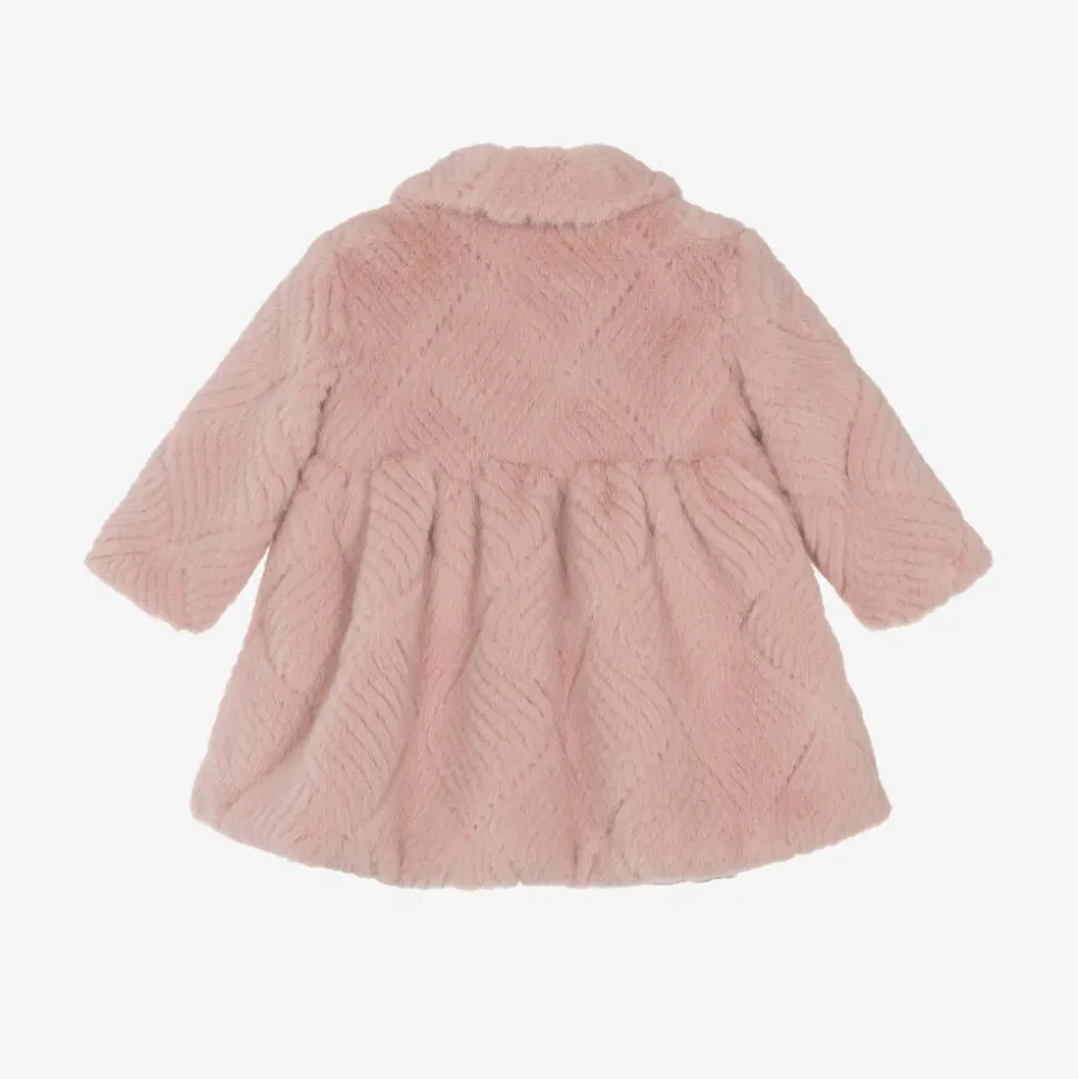 Baby Girls Pink Faux Fur Coat