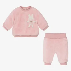 Baby Girls Pink Faux Fur Bunny Tracksuit