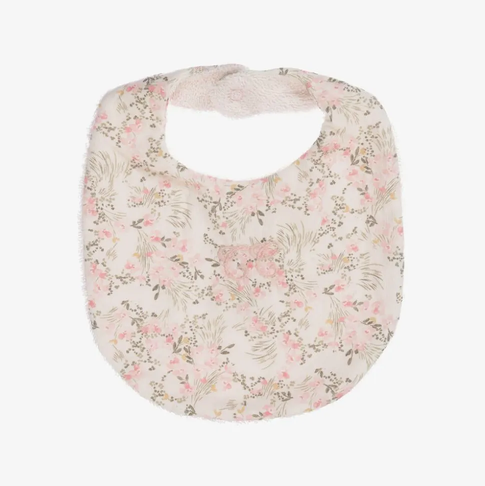 Baby Girls Pink Floral Cotton Bib