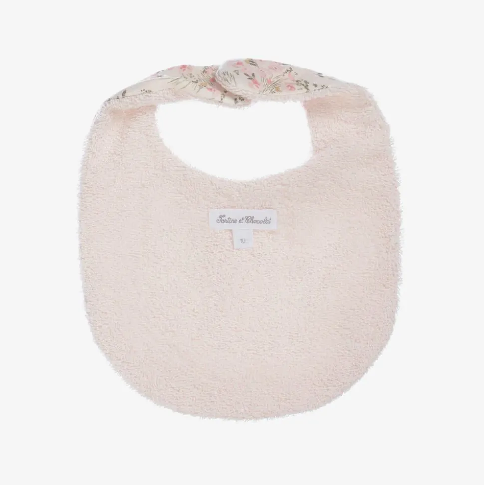 Baby Girls Pink Floral Cotton Bib