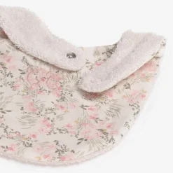 Baby Girls Pink Floral Cotton Bib