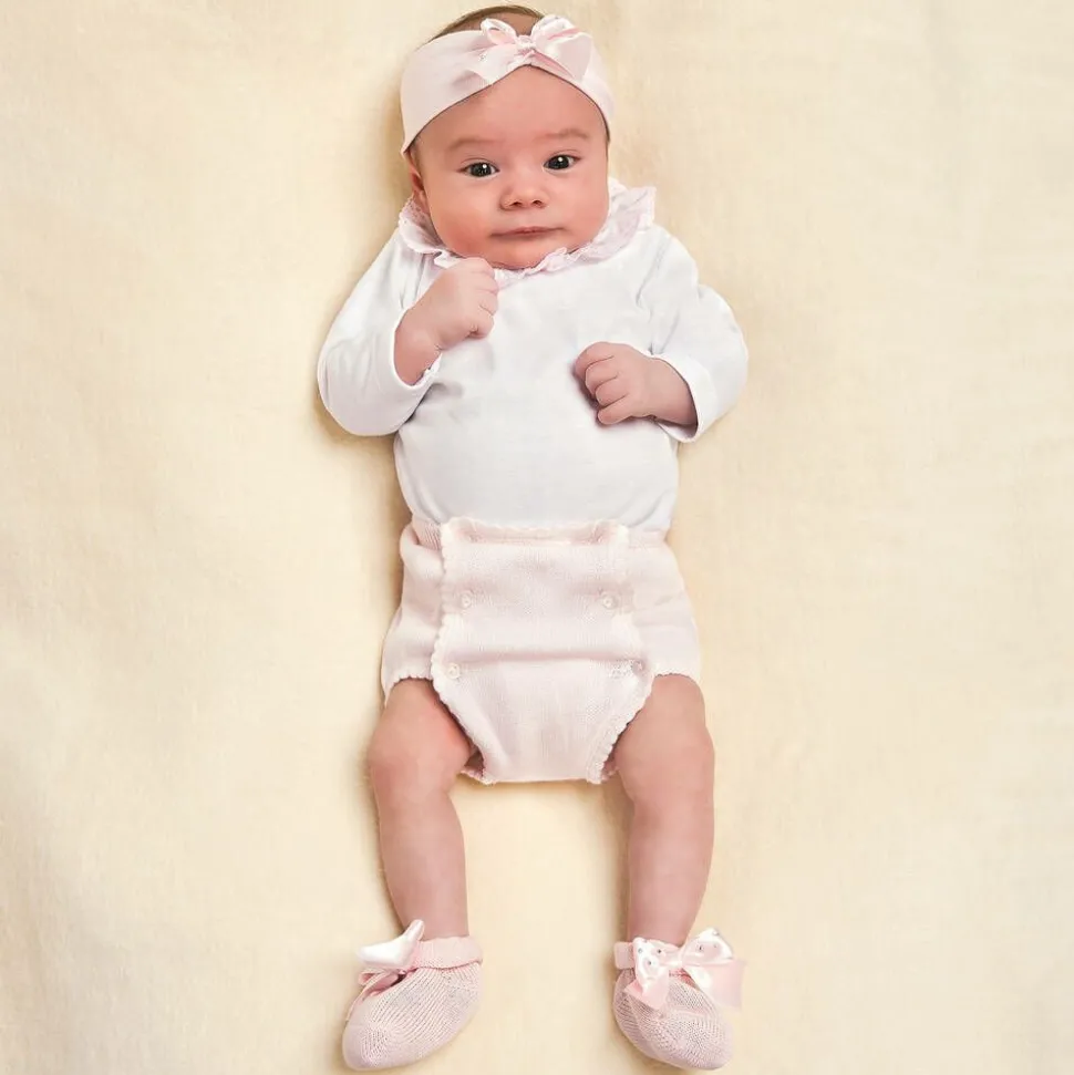 Baby Girls Pink Headband & Booties Gift Set