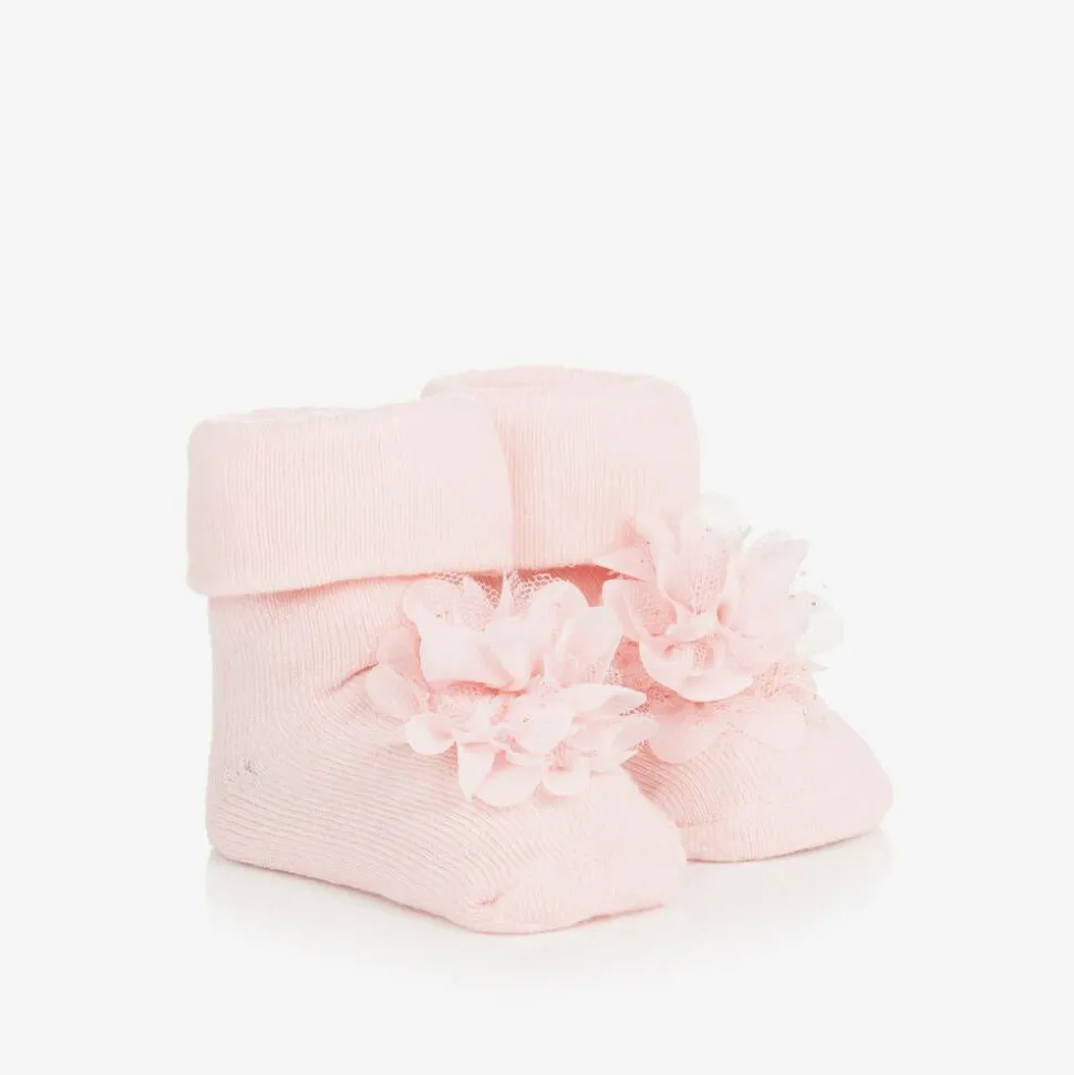 Baby Girls Pink Headband & Booties Set