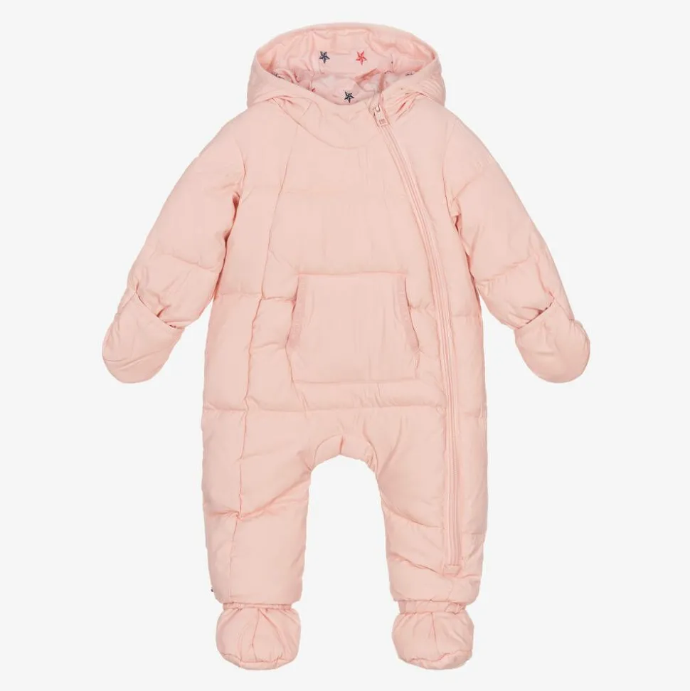 Baby Girls Pink Hooded Snowsuit