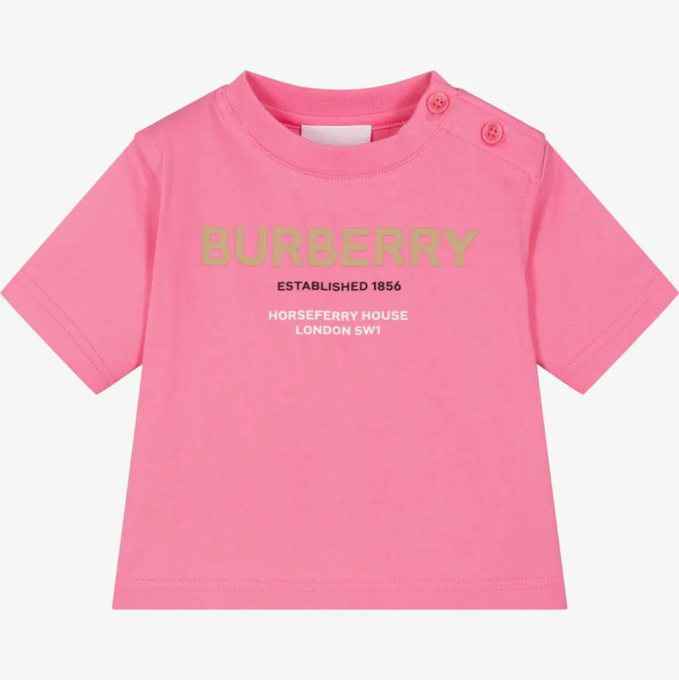 Baby Girls Pink Horseferry Cotton T-Shirt
