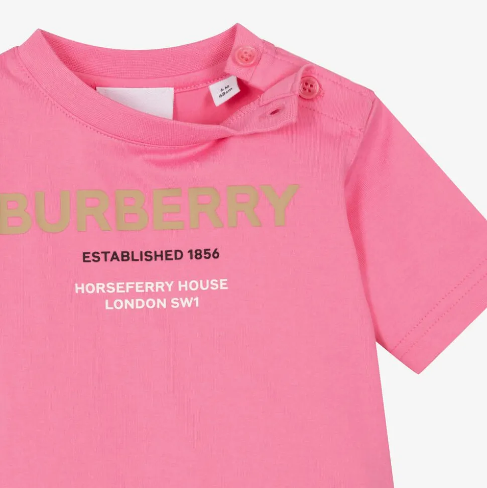Baby Girls Pink Horseferry Cotton T-Shirt
