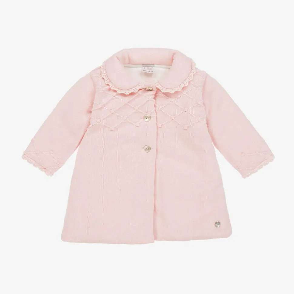 Baby Girls Pink Knitted Pram Coat