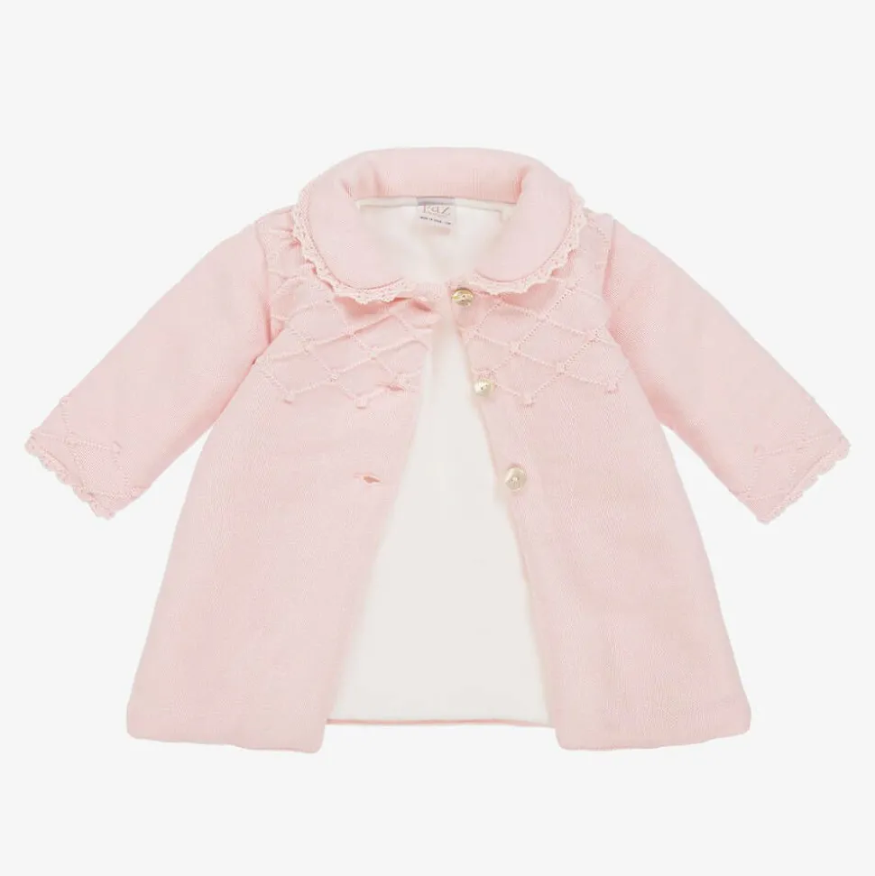 Baby Girls Pink Knitted Pram Coat