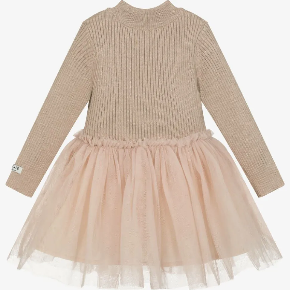 Baby Girls Pink Knitted Tulle Dress