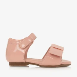 Baby Girls Pink Leather Bow Sandals