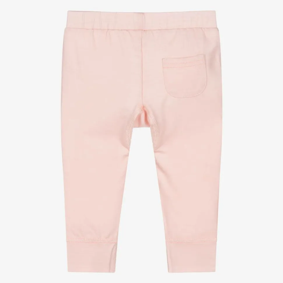 Baby Girls Pink Merino Wool Joggers