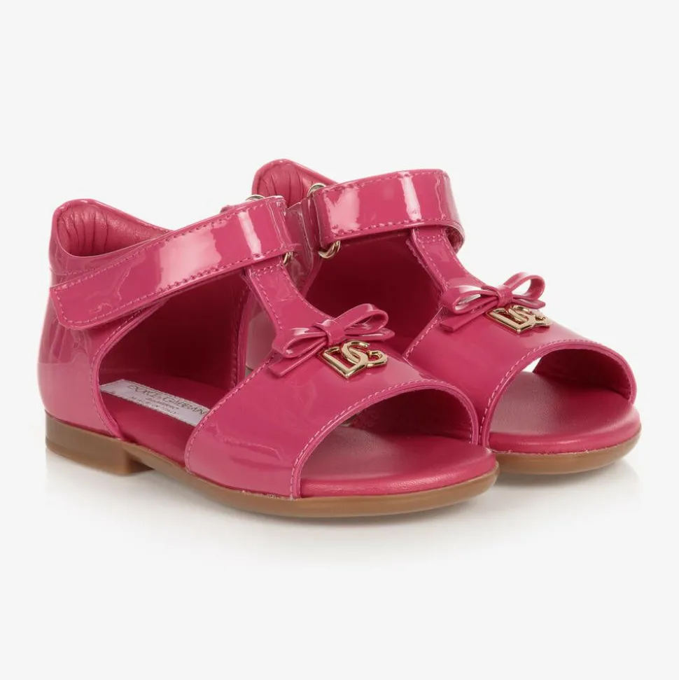 Baby Girls Pink Patent Leather Sandals
