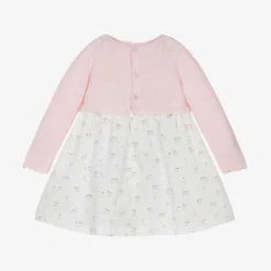 Baby Girls Pink Penguin Wool & Cotton Dress