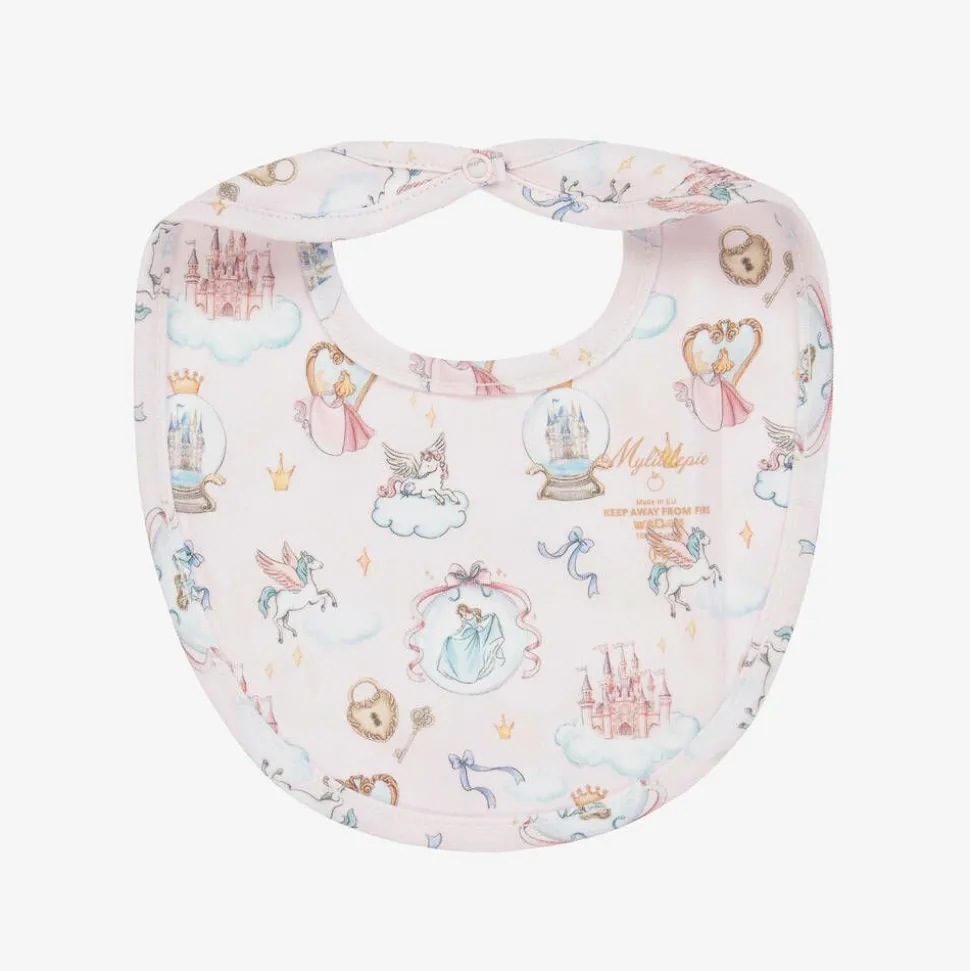 Baby Girls Pink Princess Print Bib