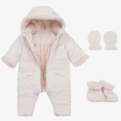 Baby Girls Pink Reversible Snowsuit
