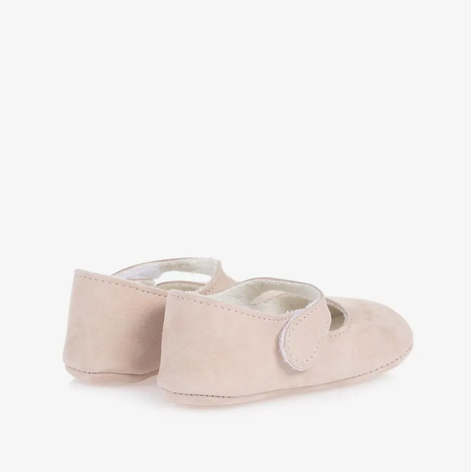 Baby Girls Pink Suede Pre-Walker Shoes