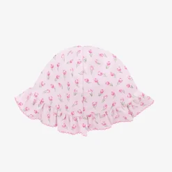 Baby Girls Pink Tulip Blossoms Pima Cotton Hat