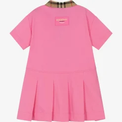 Baby Girls Pink Vintage Check Polo Dress