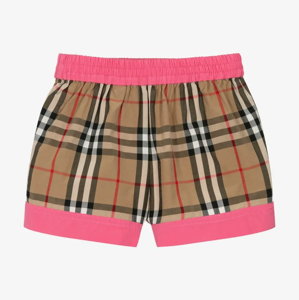 Baby Girls Pink Vintage Check Shorts