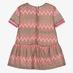 Baby Girls Pink Zigzag Weave Dress