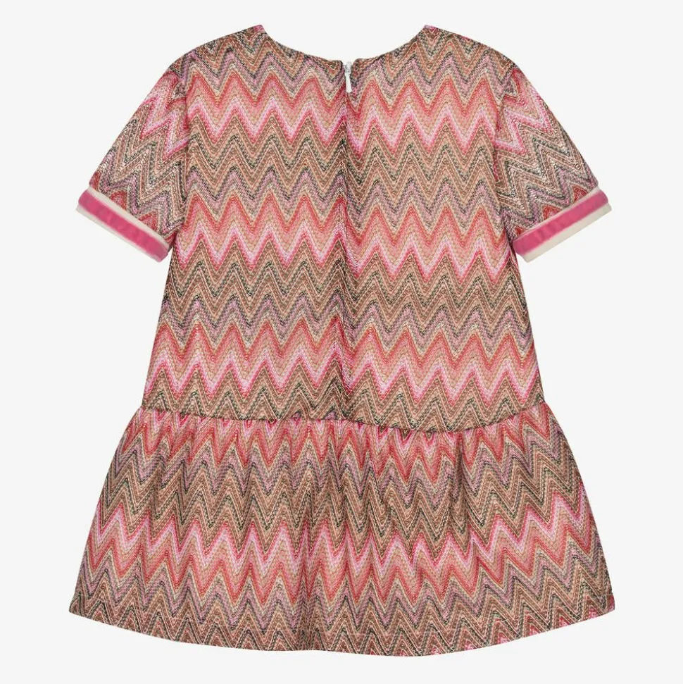 Baby Girls Pink Zigzag Weave Dress
