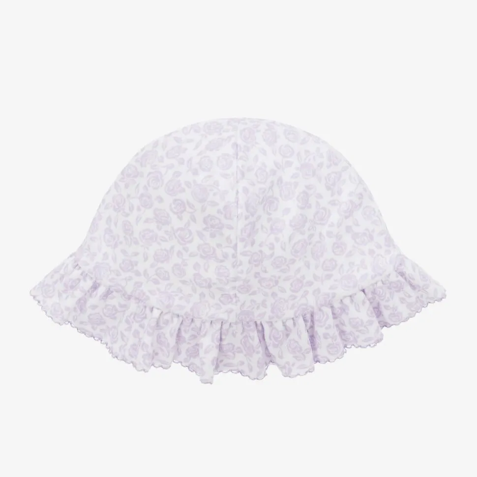 Baby Girls Purple Cotton Summer Gardens Sun Hat
